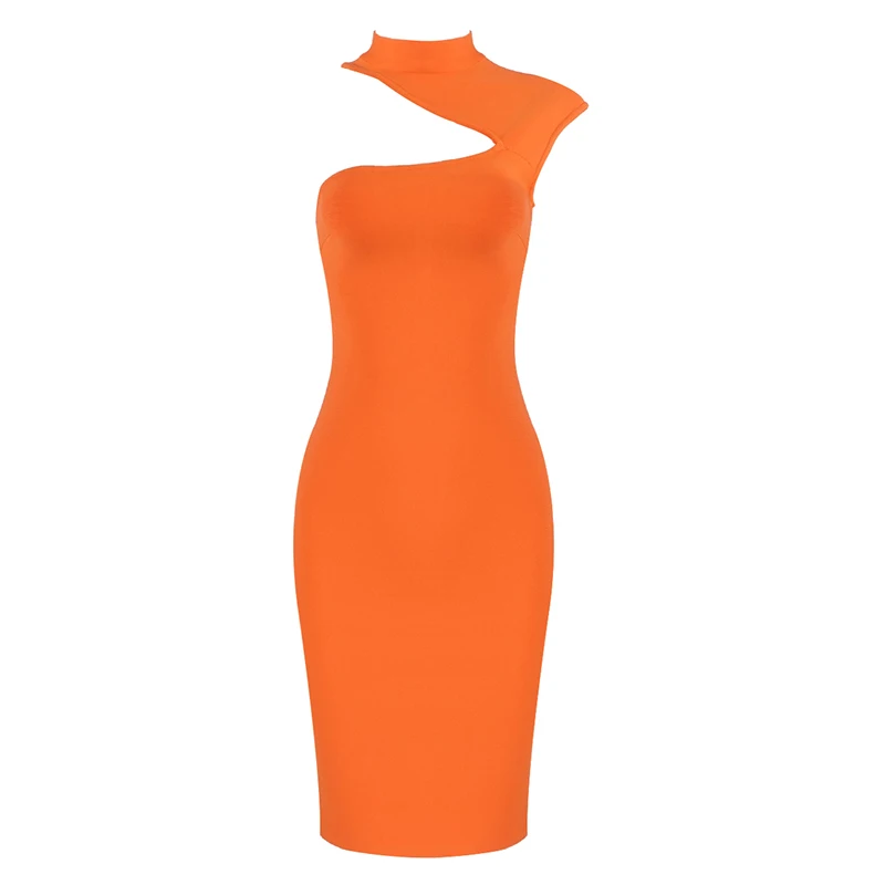 Vestidos женское сексуальное дизайнерское белое оранжевое Бандажное платье знаменитость вечерние платья для ночного клуба - Цвет: Оранжевый
