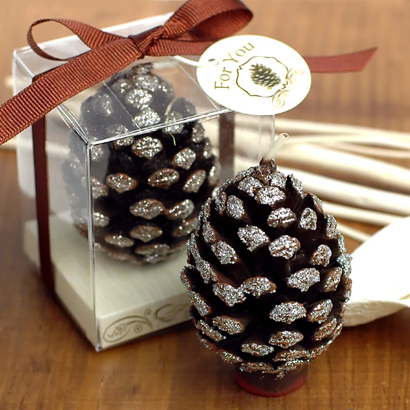 День рождения свечи рождественские творческие праздничные вечерние Pinecone торт
