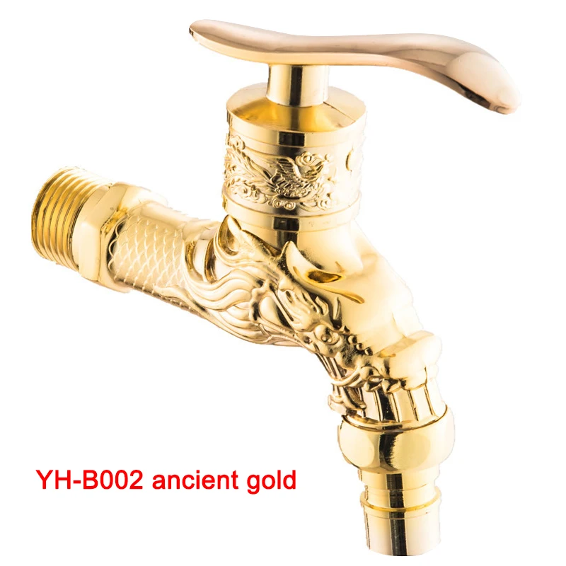 Washing Machine Faucet Retro Vintage Carved Home Sink Garden Single Faucet Water Tap YU-Home