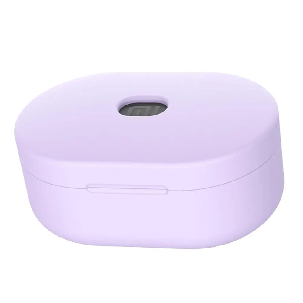 Purple Силиконовый чехол для Xiaomi Redmi Airdots, защитный чехол для зарядного устройства, чехол для зарядки, чехол для Airdot TWS, bluetooth-наушники, молодежная версия - Цвет: Purple