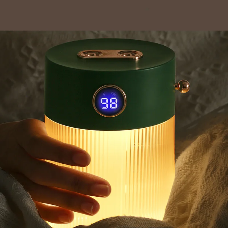 

Large Capacity Portable Air Humidifier 4000mah Battery/USB Electric Car Mist Maker Humidifiers Diffusers with Lamp 2 Mist Outlet
