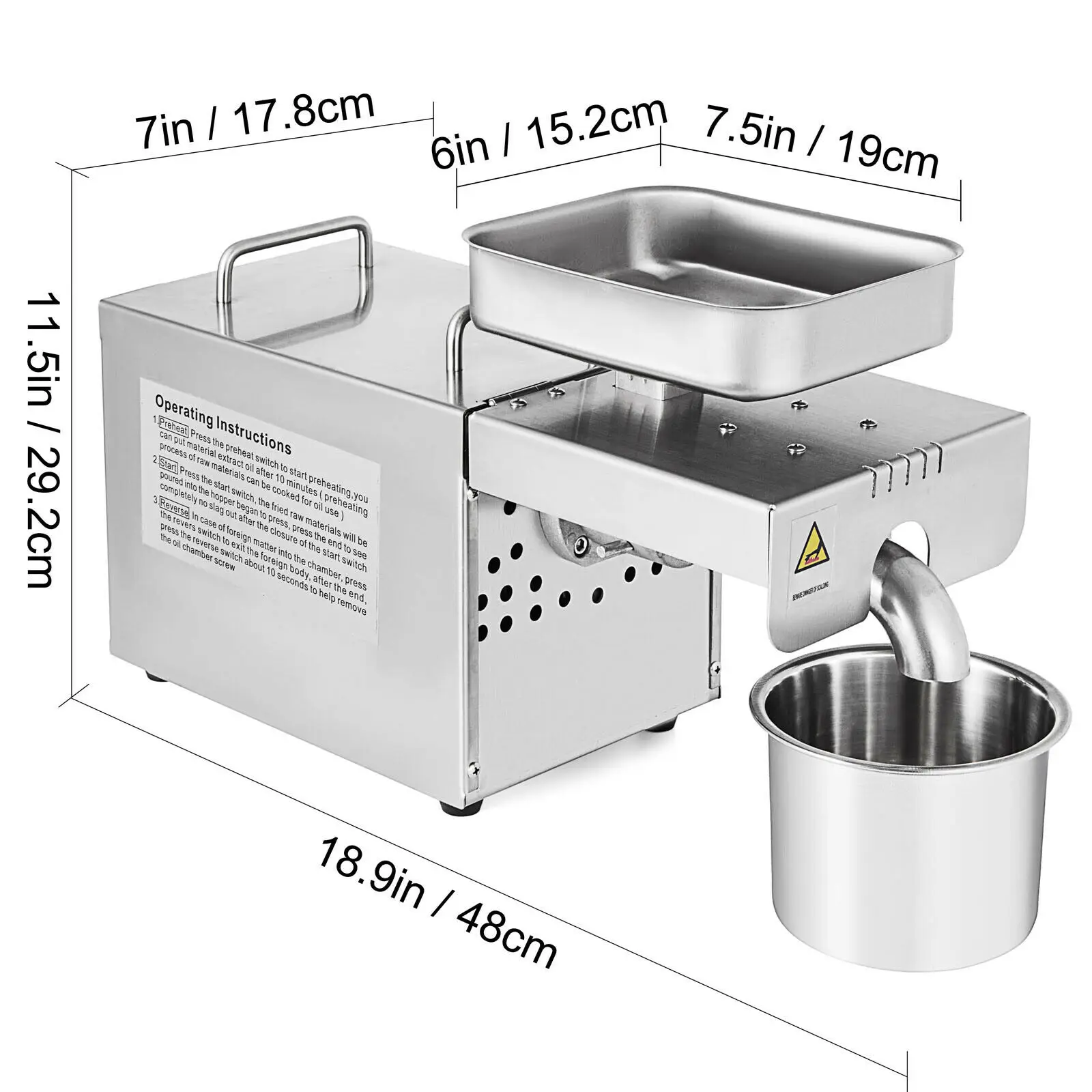 VEVOR Automatische Ölpresse Maschine Elektrische Öl Extractor für Home & Kommerziellen Verwenden Sesam Rapsöl Sonnenblumen Samen Erdnüsse Walnüsse