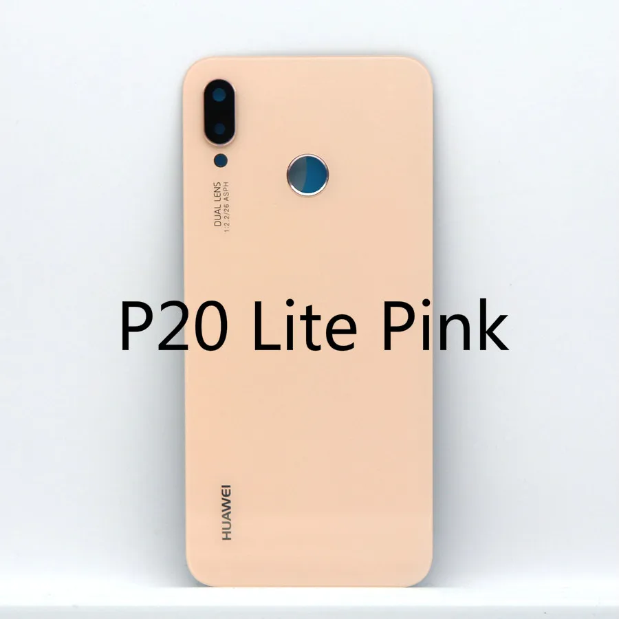 Задняя стеклянная крышка для huawei P20 Pro крышка батареи задняя панель Задняя Дверь Корпус чехол для huawei P20 крышка батареи+ объектив камеры - Цвет: P20 Lite Pink