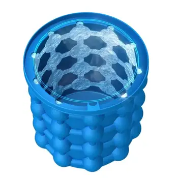 

Portable 13cm Large Silicone Ice Bucket Mold With Lid Space Saving Cube Maker Tools For Kitchen Party Barware Summer Camping
