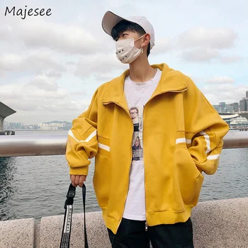 

Jacket Men Loose Plus Size Leisure Long Sleeve Zipper Mens Jackets Korean Style Students Harajuku Hot Sale Coats Hip Hop Clothes