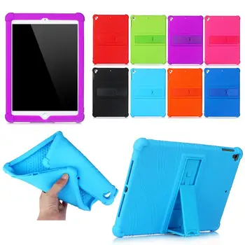 

Soft Silicone Kickstand Shell Skin Cover Funda Capa Case For Apple iPad 9.7 2018/2017/Pro 9.7/Air/Air2 Rubber Coque + Film + Pen