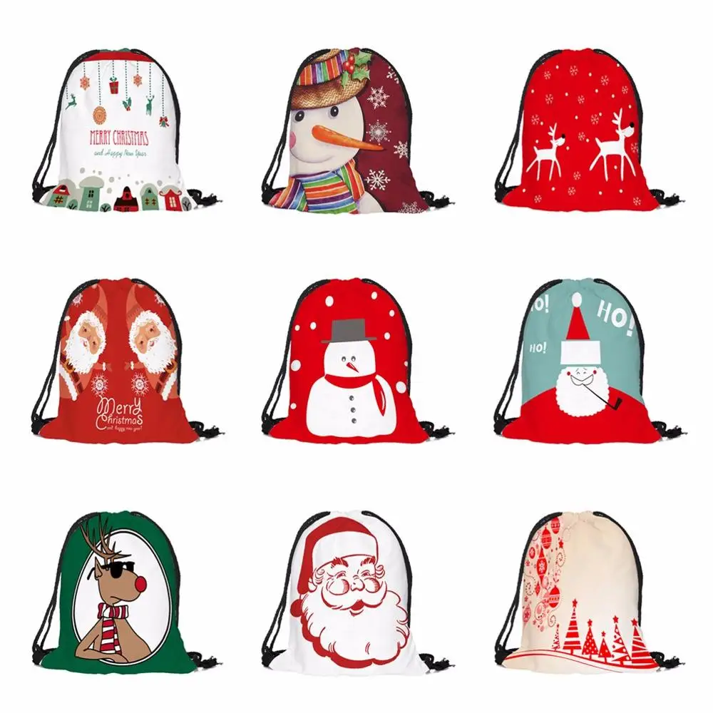 Унисекс сумка для хранения на шнурке веселая Рождественская конфетка Сумка-ранец рюкзак комплект карманная сумка для хранения на шнурке Y819