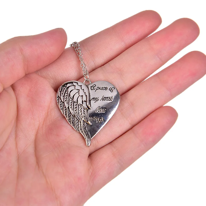 Элегантное ожерелье с надписью A Piece of My Heart и крыльями Whisper In ангела для женщин
