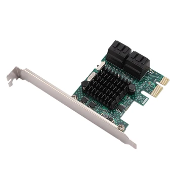 

SA3004 4 Port 6G PCI-E To SATA3.0 Riser Card PCI Express To SATA 3.0 Miner SSD IPFS Adapter with Large Heatsink for BTC Mining
