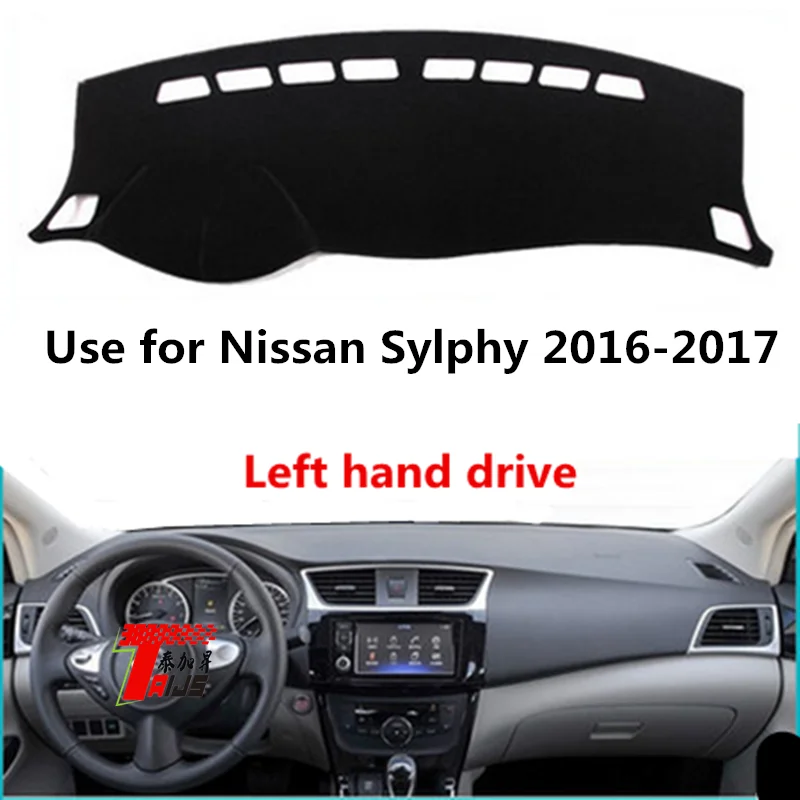 Taijs чехол для приборной панели автомобиля с левым приводом для Nissan Sylphy 2012- полиэфирное волокно против трещин коврик для приборной панели автомобиля Sylphy