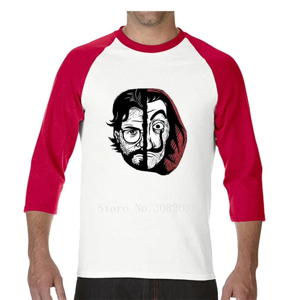 Мужские футболки La Casa De Papel Money Heist футболки House Of paper Camisetas Hombre футболки с длинными рукавами для мальчиков - Цвет: Фуксия