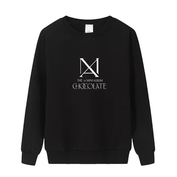 

Spring autumn kpop tvxq max 1st mini album chocolate same printing thin hoodies unisex o neck pullover loose sweatshirt