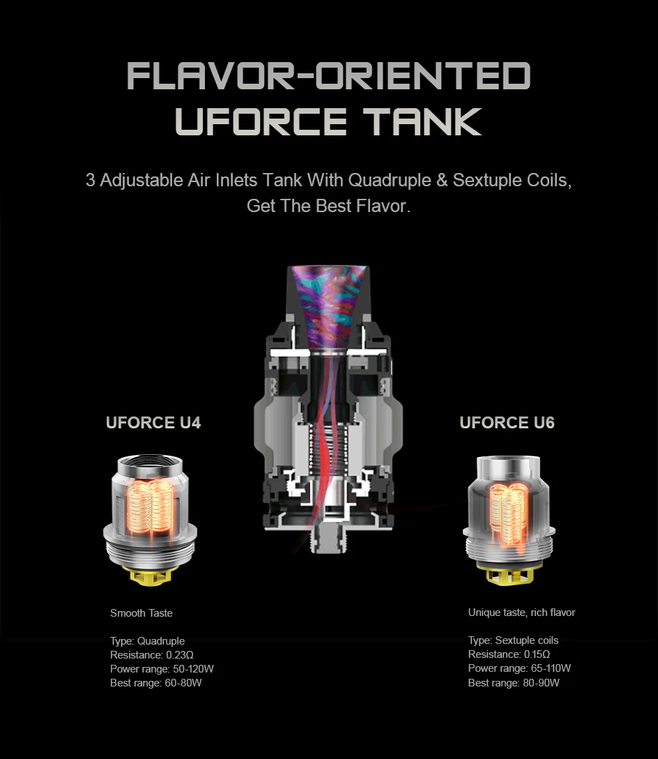 Набор электронных сигарет VOOPOO CALIBER PEN, 3000 мА/ч, набор для запуска ручки, макс. 110 Вт, выход 5 мл, Uforce Tank U4 U6, катушки