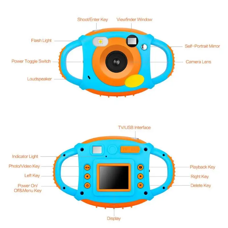 Цифровая камера lcd 1080P 5MP мультяшная детская Автоматическая видеокамера