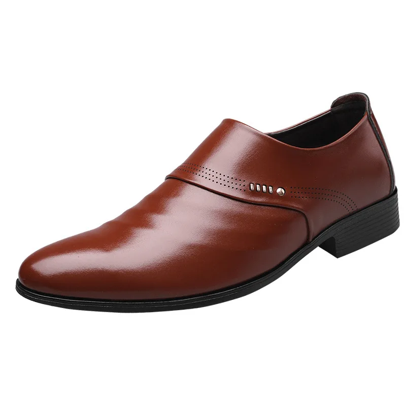 

2019 Business Affairs Leather Shoes Spelling Much Set Foot Leisure Time Sharp Single Shoe Man Leather Shoes Male