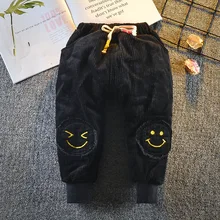 Штаны для маленьких мальчиков зимнее детское Повседневное хлопковые толстые брюки с рисунком одежда для детей одежда для малышей мальчиков плюс бархатные теплые Спортивные штаны