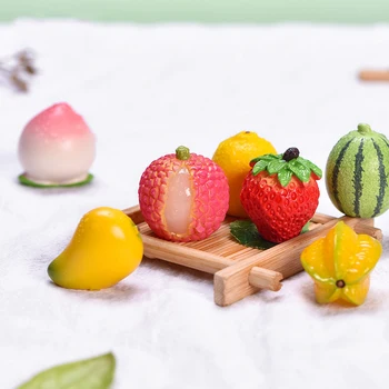 

XUNSFY Miniature 3D Fruits Resin Cabochon Kawaii Simulation Apple Strawberry Lemon DIY Scrapbooking Jewelry Charms Accessories