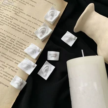 AOMU новые трендовые акриловые абстрактные серьги-маски для лица, прямоугольные серьги-гвоздики для женщин, модные ювелирные изделия