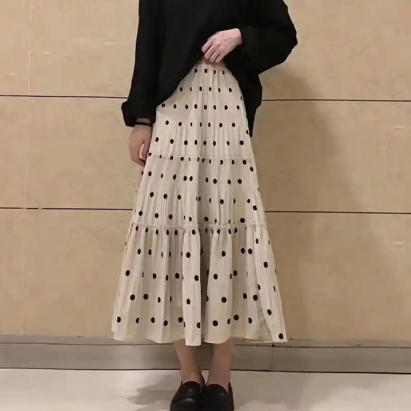 velvet pleated maxi skirt