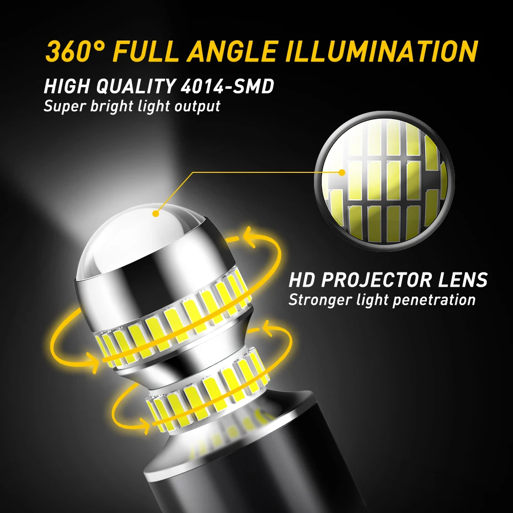 Bombilla LED AUXITO 7443 7440 Luz Reversa Con Resistencia 7441 7444