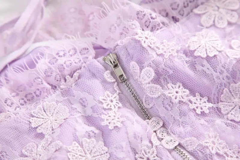 EASYSMALL For love lemons, женское платье, модное, сексуальное, открытая спина, высокое качество, фиолетовый цветок, вышивка, вечерние платья с высокой талией