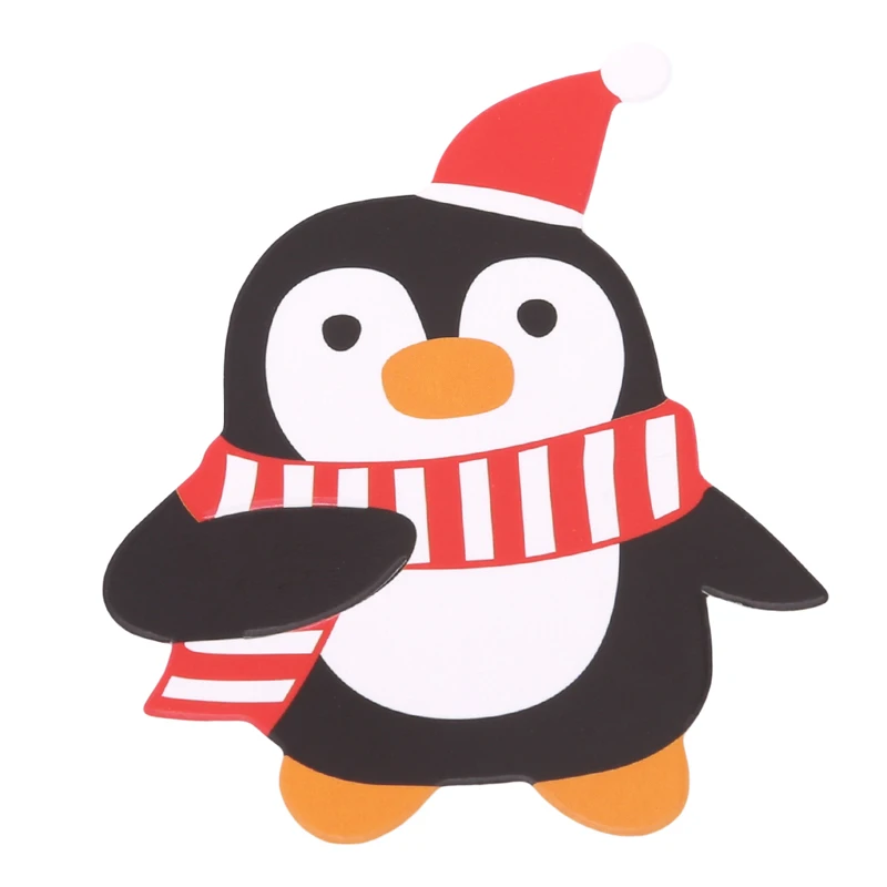 Penguin 50pcs 10 шт./лот Снежинка звезда Санта Клаус сапоги колокольчики Рождественская елка подвесные деревянные украшения вечерние рождественские украшения для дома - Цвет: Penguin 50pcs
