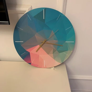 

16 Inch Colorful Creative Wall Clock Wooden Home Decoration Wall Clock Modern Fashion Silent Metal Round Clock