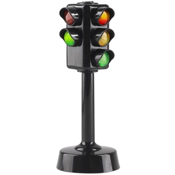 

[Temil] 5Pcs/Set Family Traffic Safety Education Toy Traffic Lights Car Toy Collection Model Red Green Light Lamp Kids Baby Gift