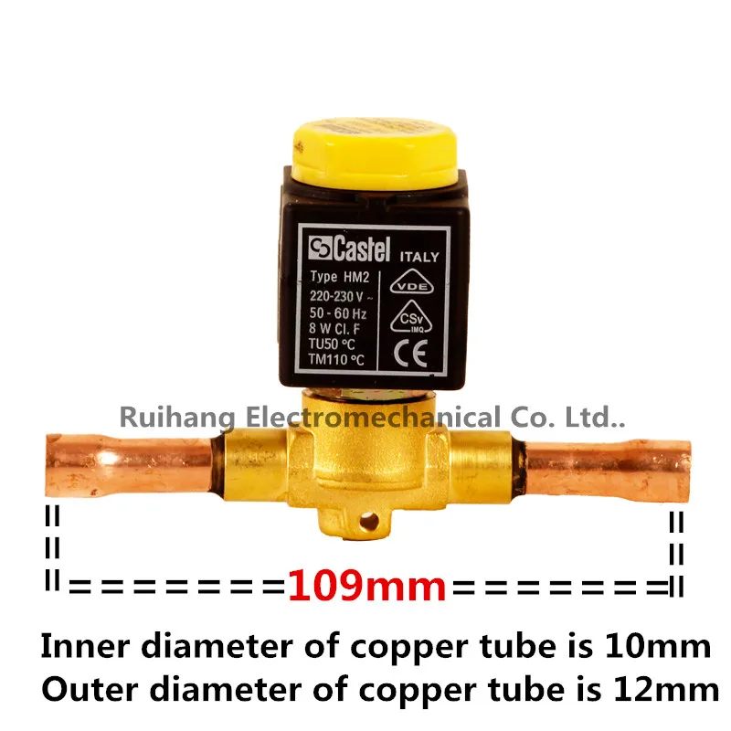 Castel welding Type 1068/3 air conditioning freezer solenoid valve 1068/3A6 Inner diameter of welded pipe is 10mm | Обустройство дома