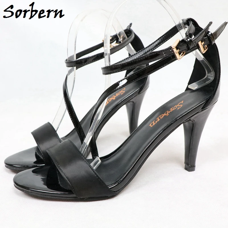 Sorbern/черные женские босоножки женская обувь на высоком каблуке Zapatos Mujer Chinelos Feminino