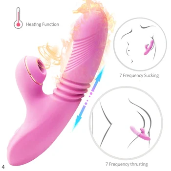 G Spot Rabbit Vibrator With Heating Thrusting Sucking Clitoral Dildo Vibrators Stimulator Dual Motor Waterproof Adult Sex Toys 2