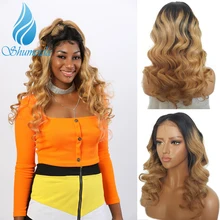 SHD 13*3 Омбре медовый блонд кружевные передние парики Детские волосы бразильские волосы remy Свободные волнистые парики для женщин Glueless кружевные человеческие волосы парик