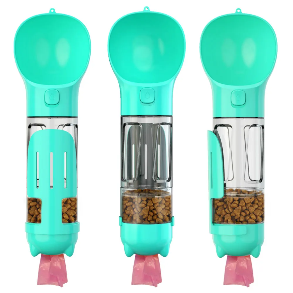 

Multifunctional Portable Pet Water Bottle Food Storage Bottle Water Drinking Bowl With Garbage BagCats Outdoor Dog Water Bottle