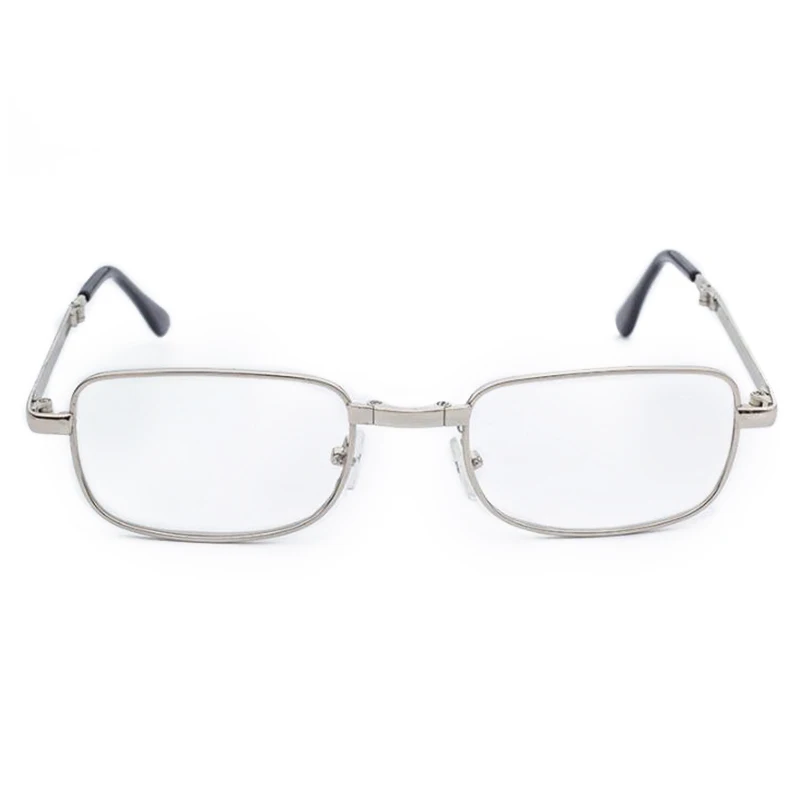 1 шт Серебристые черные складные очки для чтения+ 1,0+ 1,5+ 2,0+ 2,5+ 3,0+ 3,5+ 4,0 мужские очки для чтения с портативной застежкой-молнией чехол