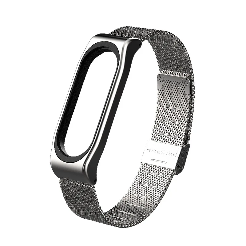 Mi Band 4 3 ремешок на запястье металлический Безвинтовой браслет из нержавеющей стали mi band 4 3 браслеты Pulseira для Xiaomi mi Band 4 3 ремешок - Цвет: Серебристый