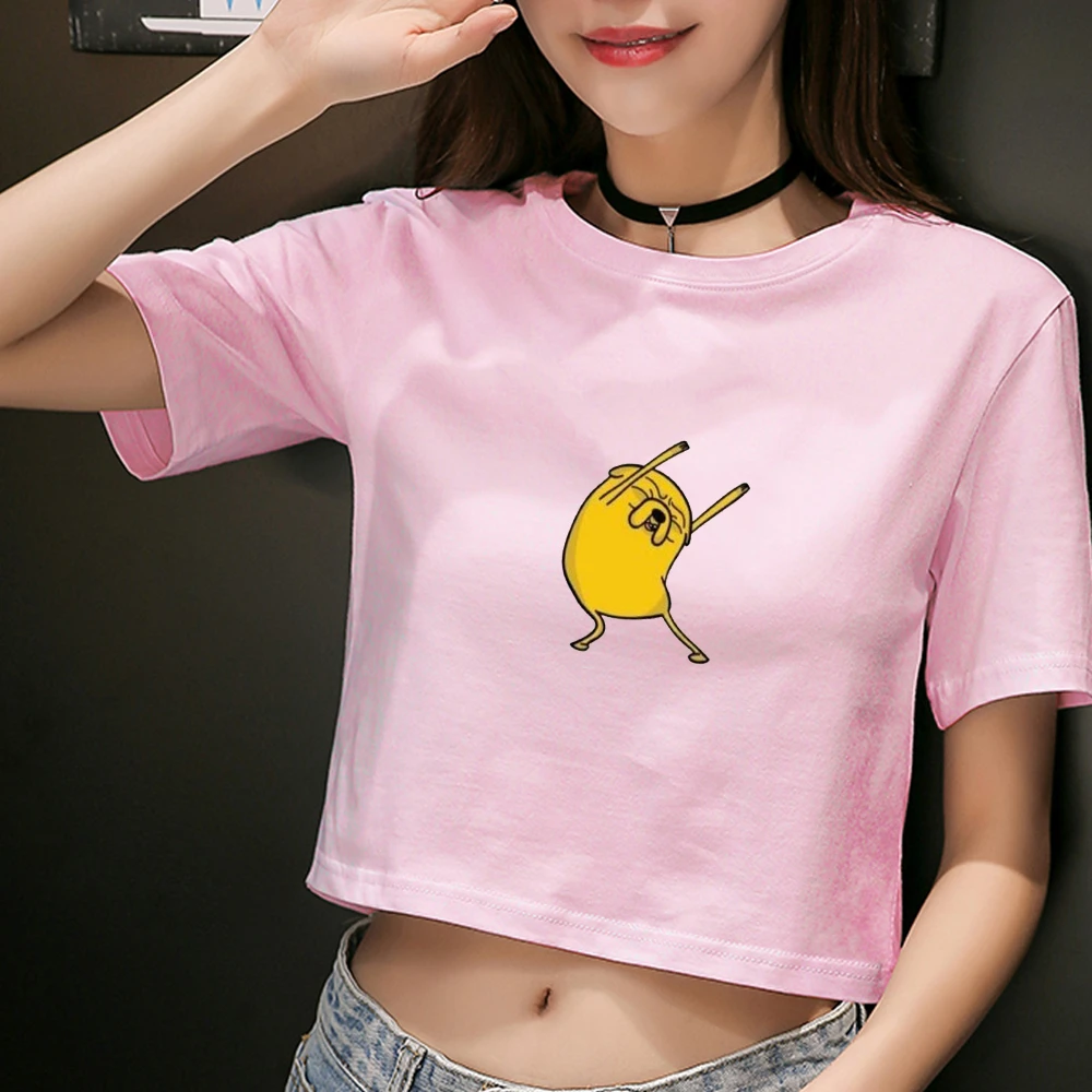 yellow and white crop top