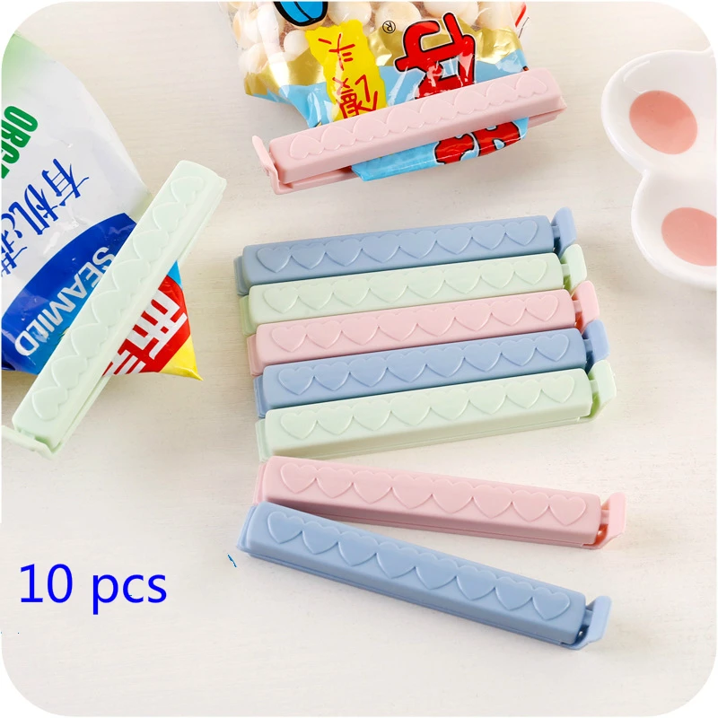 

10 Pcs Portable Food Snack Seal Sealing Bag Clips Colorful Eco-Friendly Kitchen Gadgets Home Storage Organization Tools