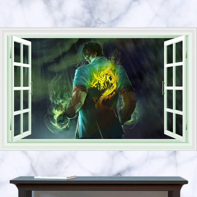 3D Window League of Legends Lee Sin the Blind Monk Wall Sticker Decal Decor Vinyl Art Poster Video Games LOL B361 | Дом и сад