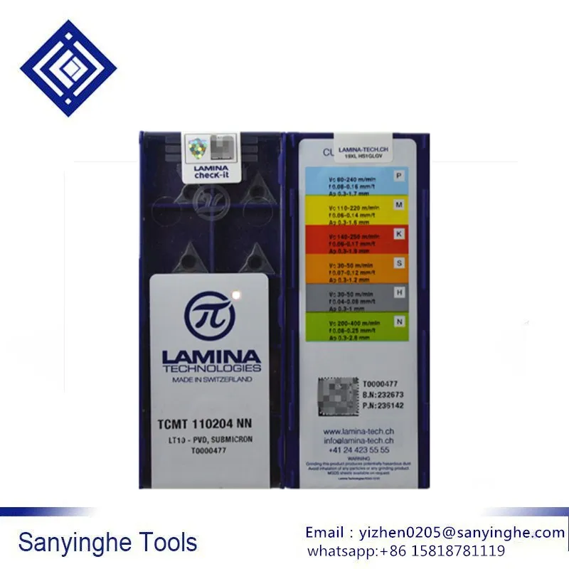 TCMT110208NN LT10/TCMT110204NN LT10 sanyinghe ЧПУ твердосплавные Токарные Вставки токарный станок с ЧПУ(10 шт./лот