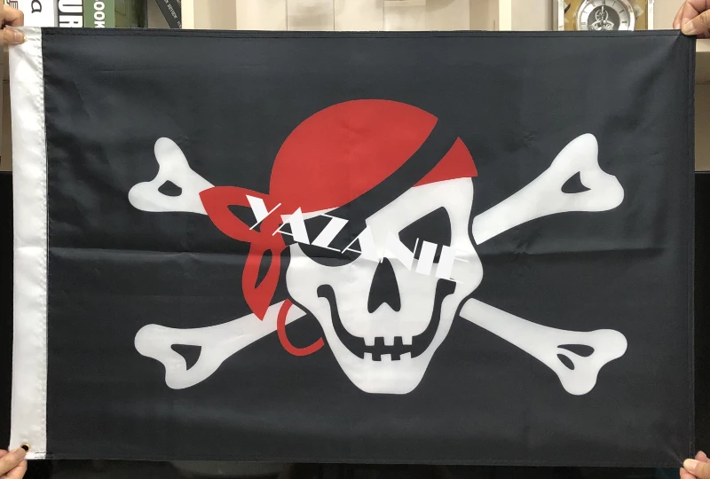 Crossed Sabres Pirate Skull and Crossbones 5ft x 3ft Flag Banner 