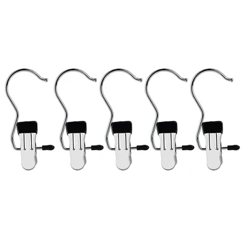 

5 pcs Portable Laundry Metal Hook Clothes Pin Boot Shoes Hanger Hold Clip Hanger Hook Clips