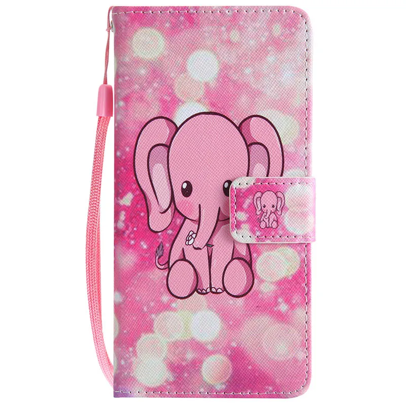 Mate 10 Lite чехол для huawei P30 P20 Pro P10 P8 P9 Lite P Smart цветной флип-кошелек из искусственной кожи, чехол для телефона Fundas - Цвет: Pink Elephant