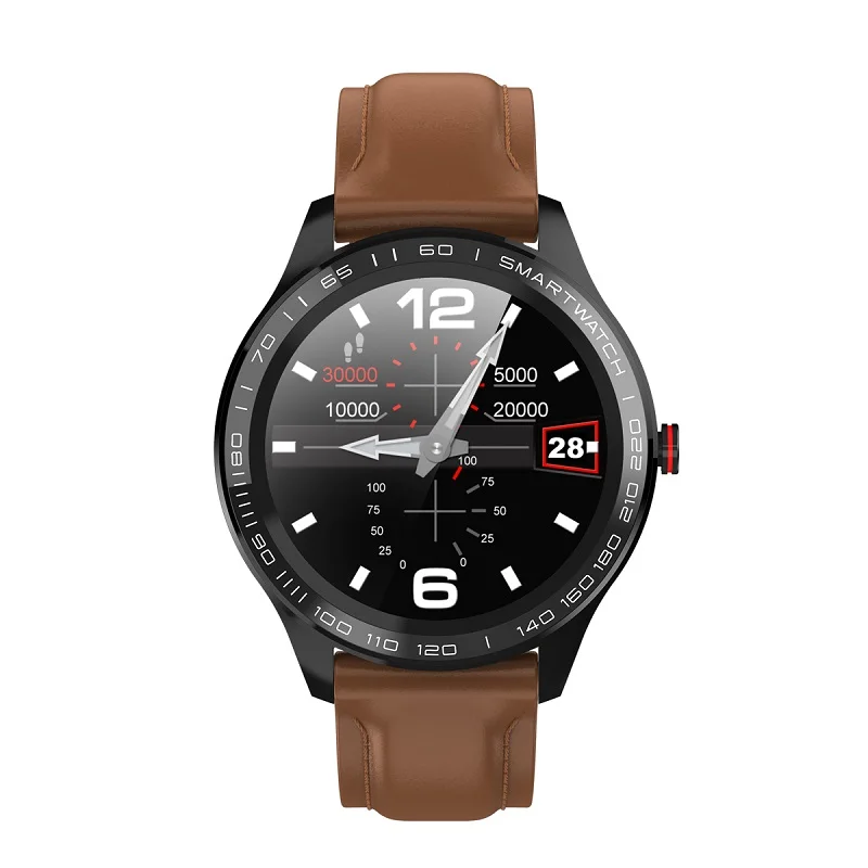 leather brown Смарт-браслет Microwear, мужские часы, водонепроницаемые, BT4.0, пульсометр, кровяное давление, кислородный монитор, фитнес-трекер, часы для женщин - Цвет: leather brown