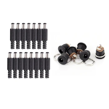 

15Pcs 5.5Mmx2.1Mmx9Mm Male Solder Dc Power Jack for Laptop Adapter & 6Pcs Dc-005 Panel Mount Dc Power Female Socket Connector 5.