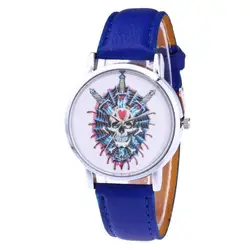 Zerotime # H501 наручные часы 2019 Модные мужские Хэллоуин унисекс кварцевые кожаные аналоговые наручные простые круглый чехол для часов Часы