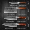 XINZUO 4PCS Kitchen Knife Set Damascus Steel Kitchen Knives Set Stainless Steel Chef Utility Multitool Knife Rosewood Handle ► Photo 2/6