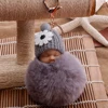 2022 New Cute Sleeping Baby Fluffy Pompom Plush Doll Hanging Pendant Key Ring Keychain/key ring Sleeping Baby Doll Keychain HOT ► Photo 3/6