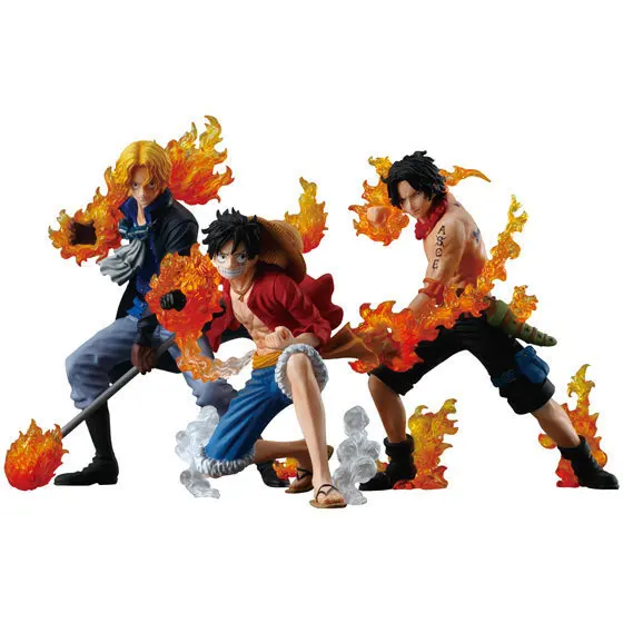 

Anime Peripheral One Piece Flame Attack Three Brothers 2 Generation Ace Luffy Saab Garage Kit Decoration