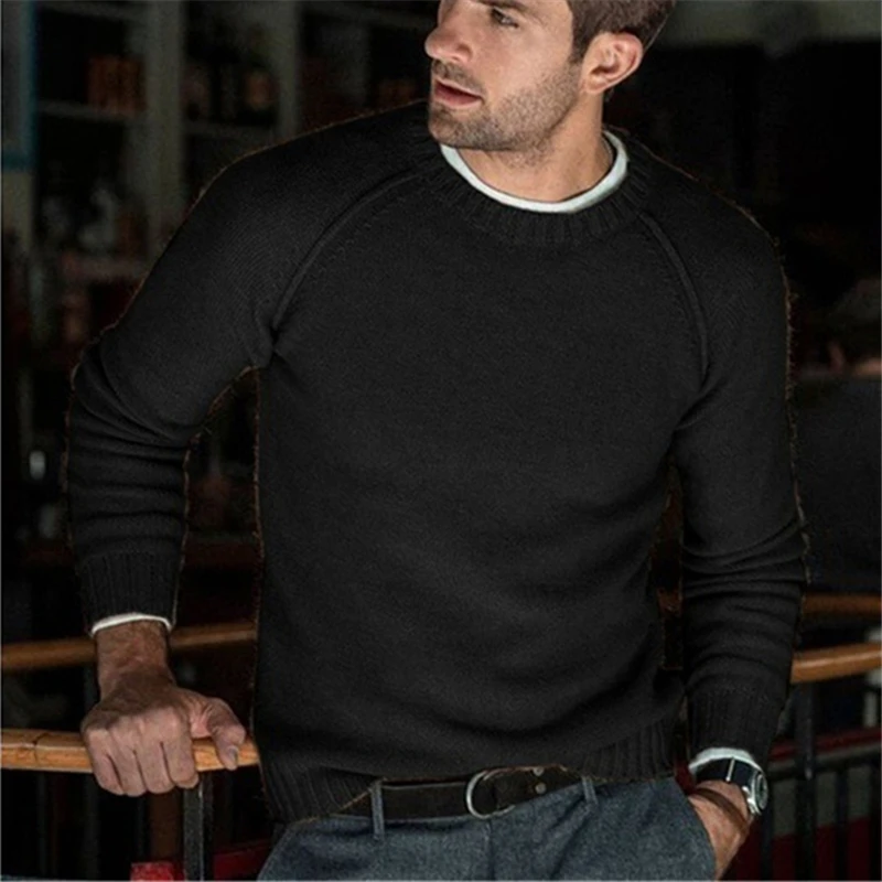 Cheap 2019 Cotton Sweater Men O-neck Wool Sweaters Solid 9 Colors Mens Jumper England Style Gentleman Male Classic Pullover Autumn New