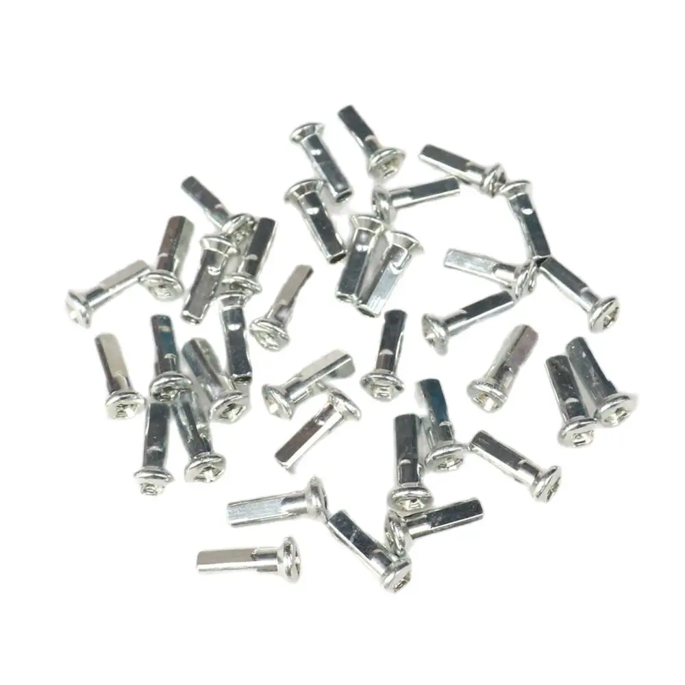 36 Pcs Road Bike Mountain Bicycle Cycle Silver Brass Wheel Spoke Nipples 18mm-long 9G